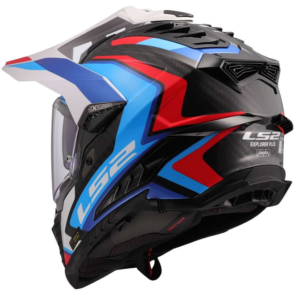LS2 MX701 C EXPLORER FRONTIER II ADVENTURE MOTORCYCLE HELMET WHITE BLUE