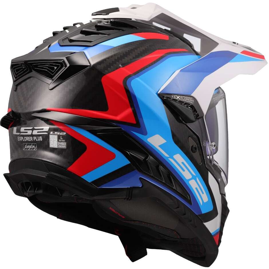 LS2 MX701 C EXPLORER FRONTIER II ADVENTURE MOTORCYCLE HELMET WHITE BLUE