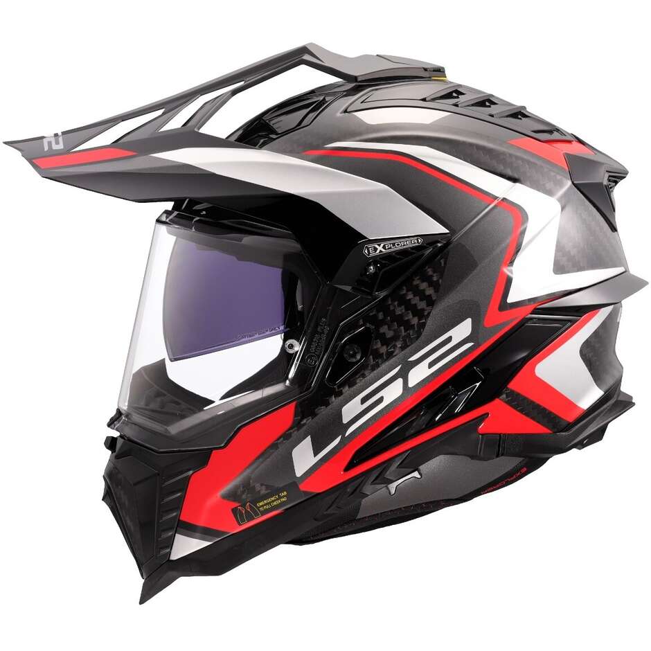 LS2 MX701 C Explorer Frontier Adventure Motorcycle  Helmets Red 