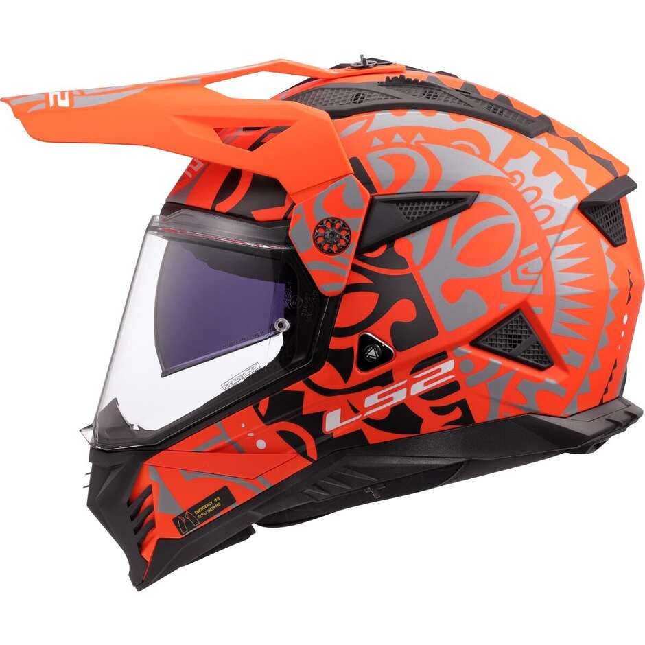 LS2 MX702 PIONEER II RANGI MOTORCYCLE ADVENTURE HELMET ORANGE
