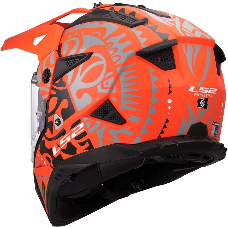 LS2 MX702 PIONEER II RANGI MOTORCYCLE ADVENTURE HELMET ORANGE