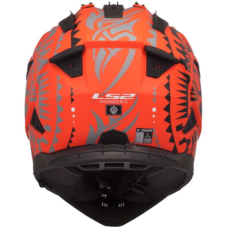LS2 MX702 PIONEER II RANGI MOTORCYCLE ADVENTURE HELMET ORANGE