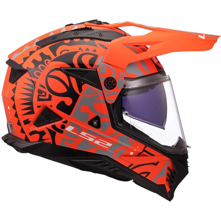 LS2 MX702 PIONEER II RANGI MOTORCYCLE ADVENTURE HELMET ORANGE