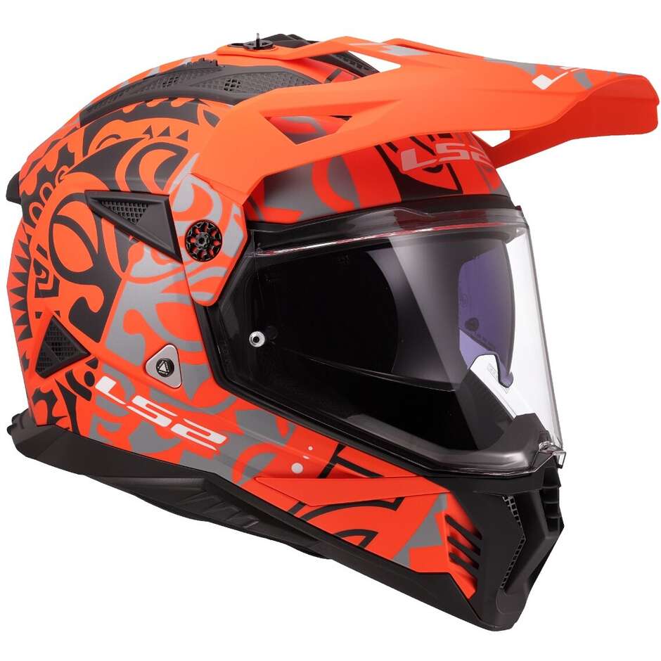 LS2 MX702 PIONEER II RANGI MOTORCYCLE ADVENTURE HELMET ORANGE