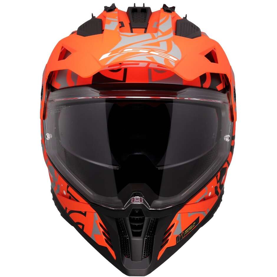 LS2 MX702 PIONEER II RANGI MOTORCYCLE ADVENTURE HELMET ORANGE