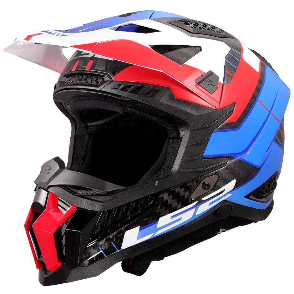 LS2 MX703 X-Force off Road Motorcycle Helmets Galuo White Red Blue maximomoto.uk!