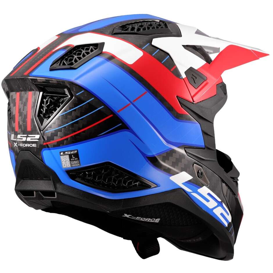 LS2 MX703 X-FORCE GALUO OFF ROAD MOTORCYCLE DIRTBIKE HELMET WHITE RED BLUE
