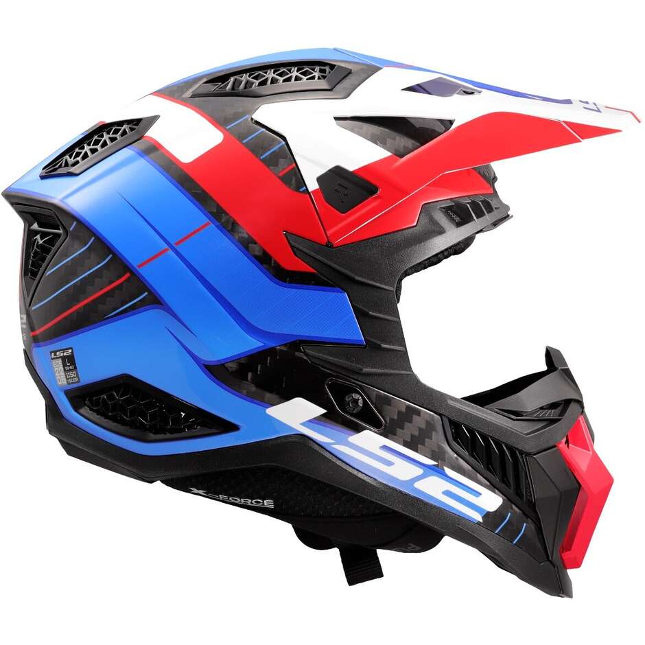 LS2 MX703 X-FORCE GALUO OFF ROAD MOTORCYCLE DIRTBIKE HELMET WHITE RED BLUE