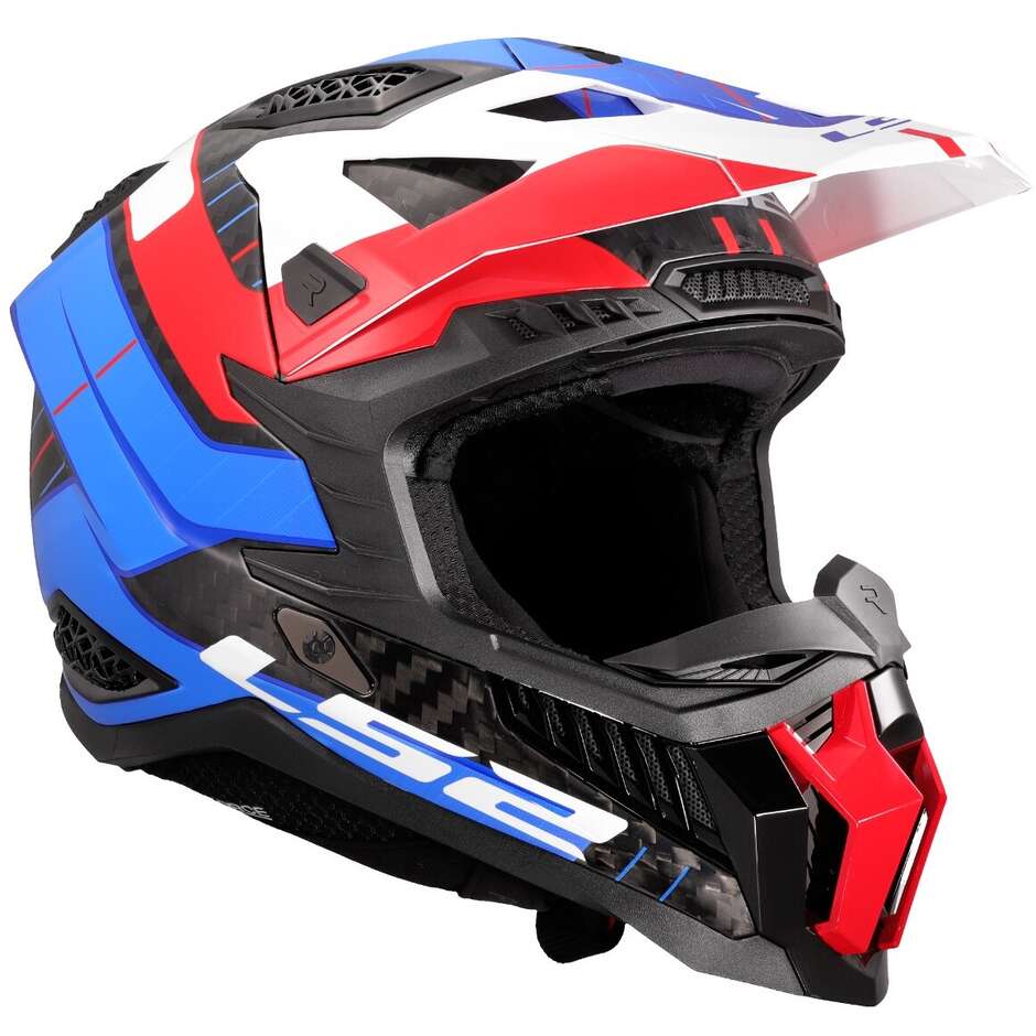 LS2 MX703 X-FORCE GALUO OFF ROAD MOTORCYCLE DIRTBIKE HELMET WHITE RED BLUE