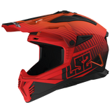 Ls2 Mx708 Fast Duck M.H-V Motocross Helmet Orange Red-06 