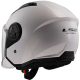 LS2 OF616 Airflow II Urban Riders Motorcycle Helmets Solid Gloss White 
