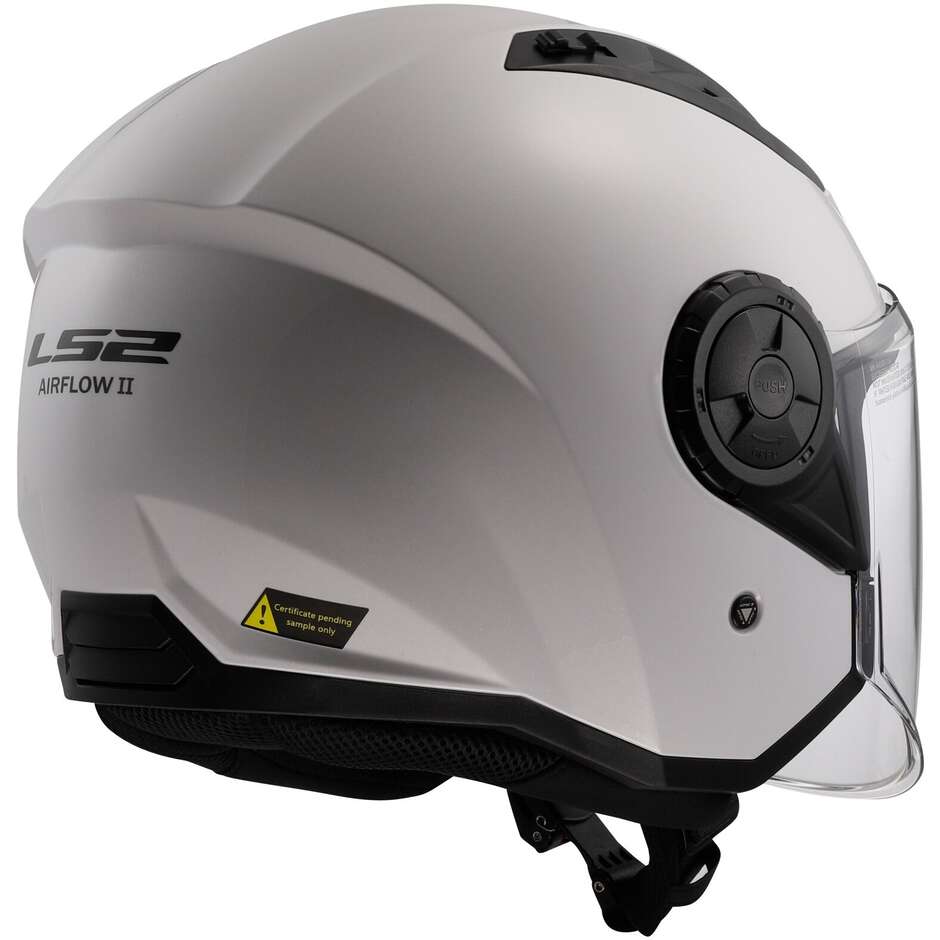 LS2 OF616 Airflow II Urban Riders Motorcycle Helmets Solid Gloss White 