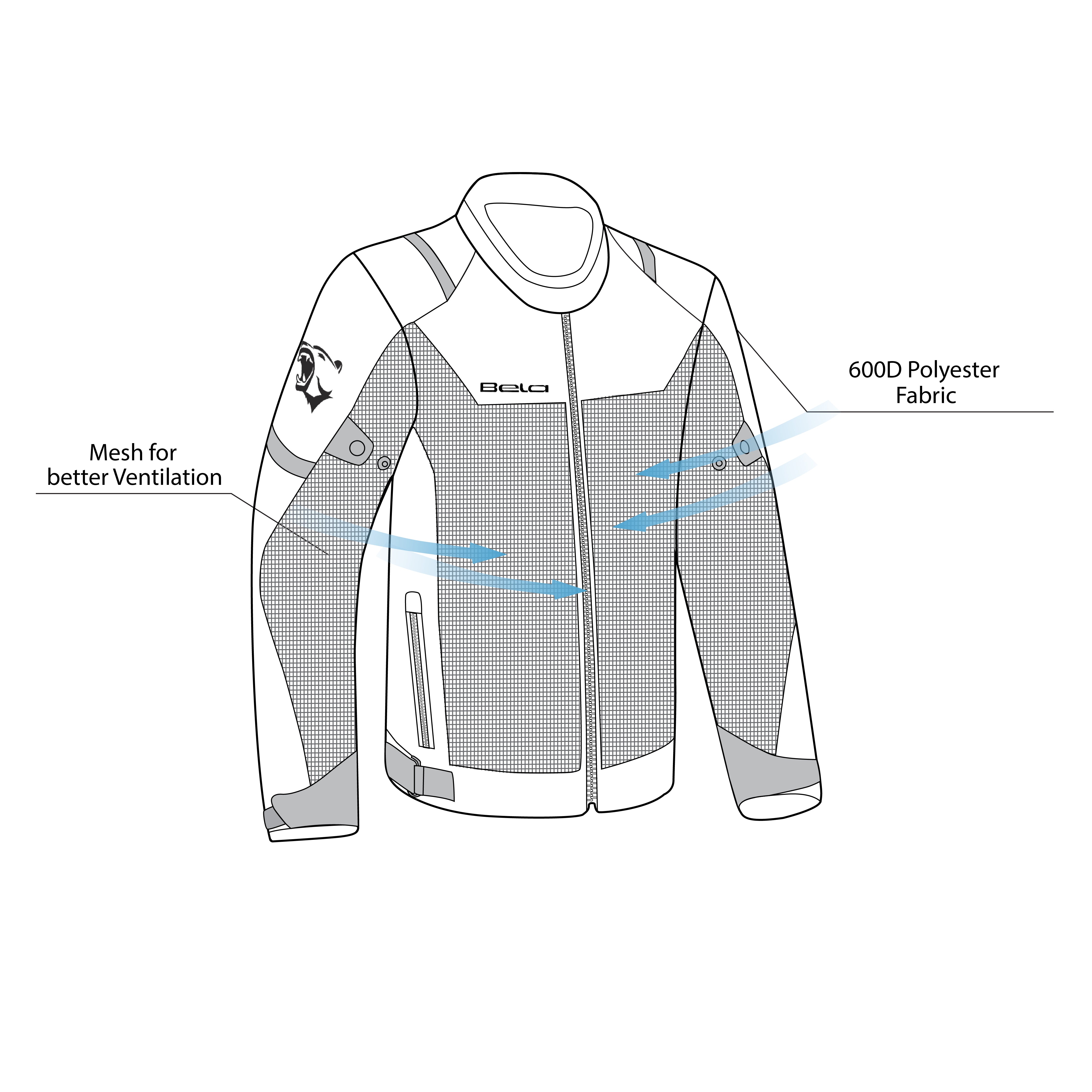 BELA Mesh Pro Man Motorcycle Touring Textile Jacket Brown