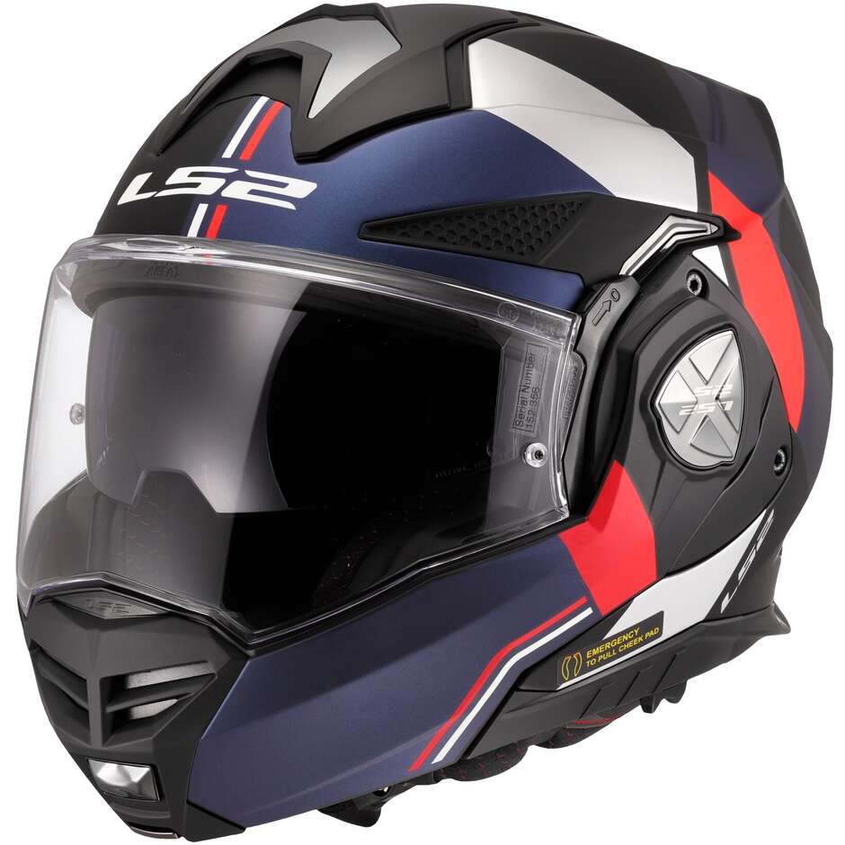 LS2 FF901  Advant X Modular Motorcycle Helmet Ultra Blue Red maximomoto.uk!