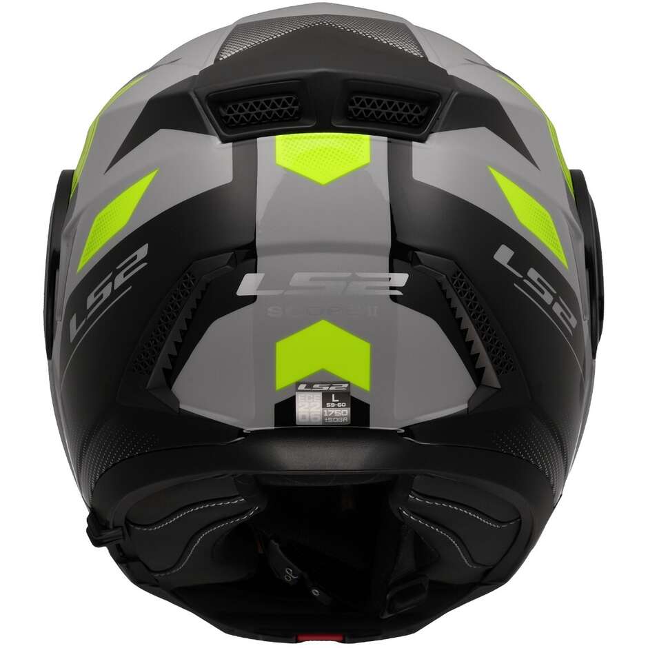LS2 FF902 Scope II Modular Motorcycle Helmet Duria Grey H.V Yellow