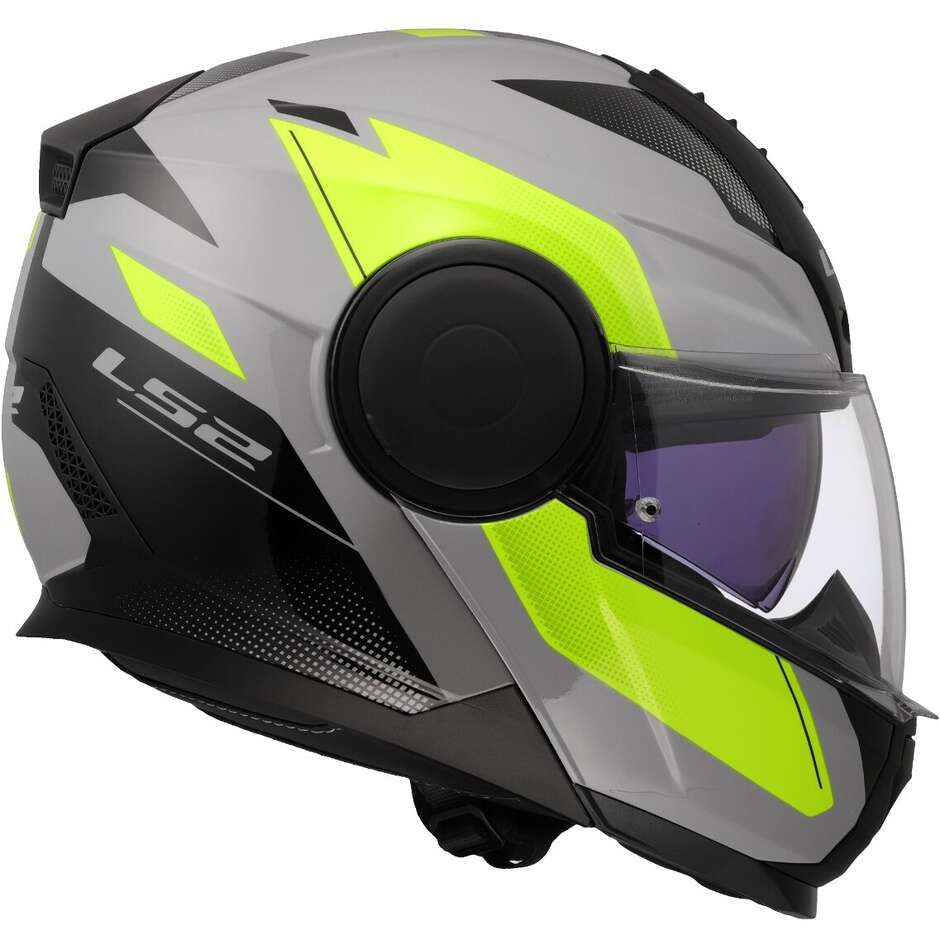 LS2 FF902 Scope II Modular Motorcycle Helmet Duria Grey H.V Yellow