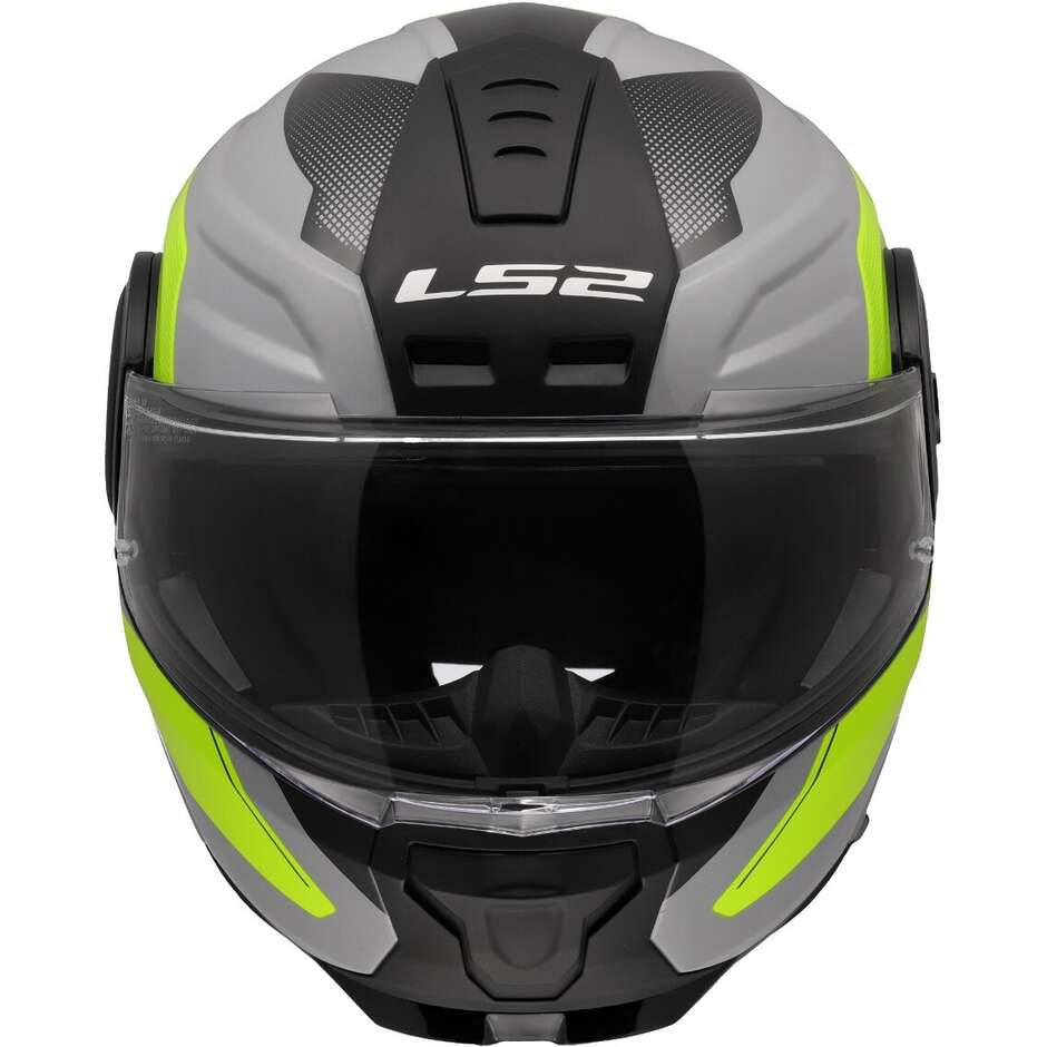 LS2 FF902 Scope II Modular Motorcycle Helmet Duria Grey H.V Yellow