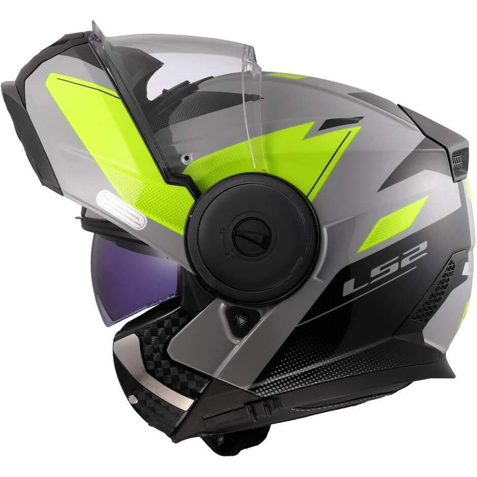 LS2 FF902 Scope II Modular Motorcycle Helmet Duria Grey H.V Yellow