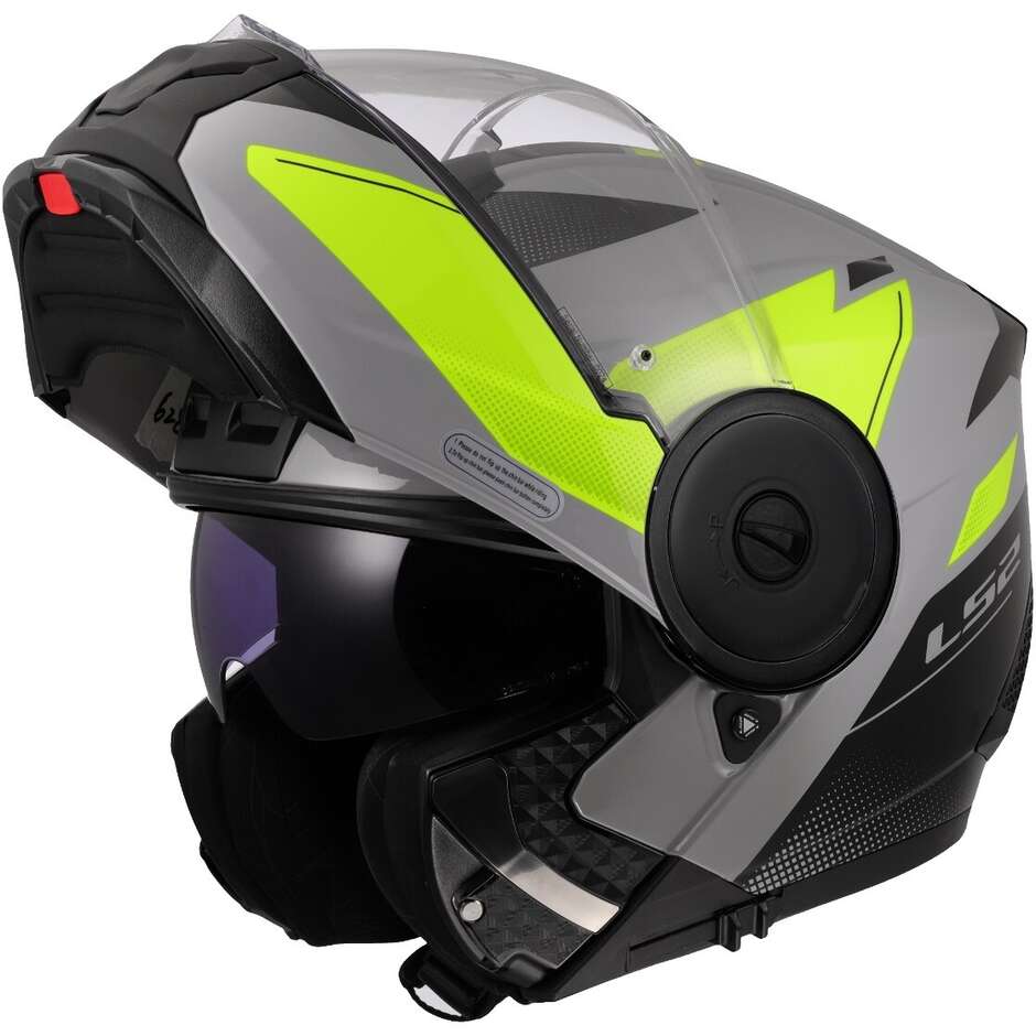 LS2 FF902 Scope II Modular Motorcycle Helmet Duria Grey H.V Yellow