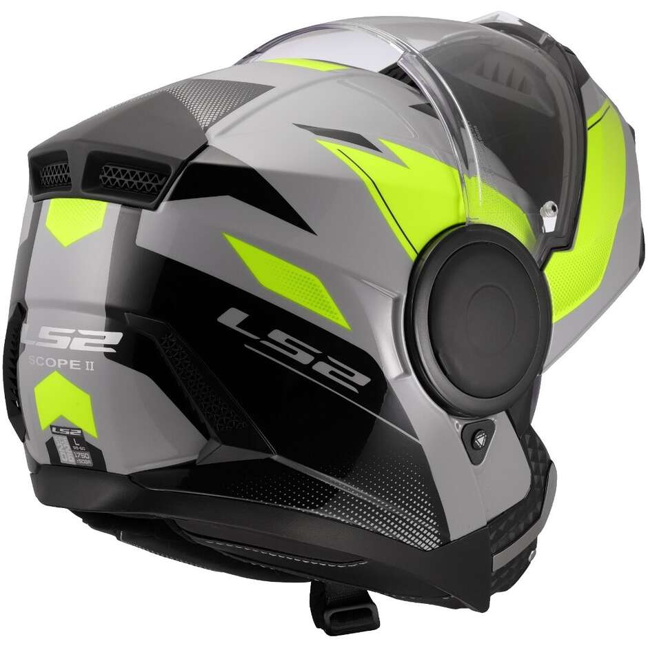 LS2 FF902 Scope II Modular Motorcycle Helmet Duria Grey H.V Yellow