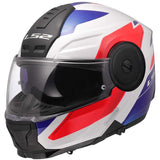 LS2 FF902 Scope II Modular Motorcycle Helmet White Blue Red maximomoto.uk!