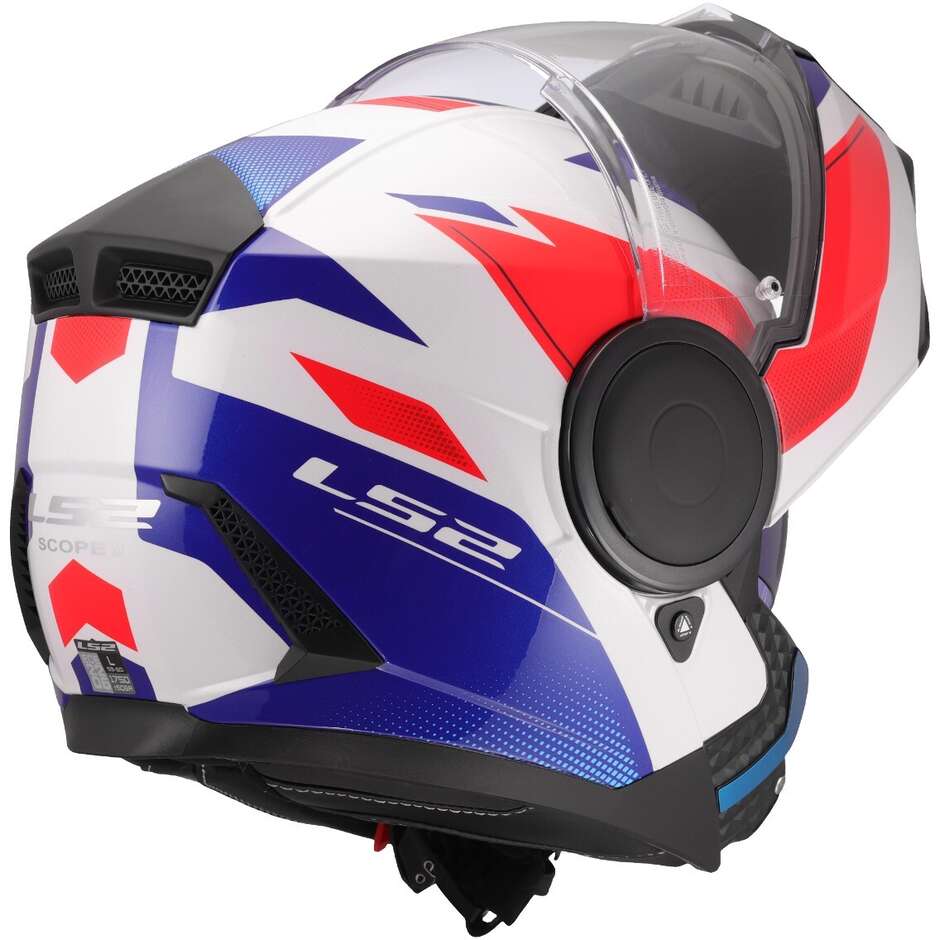 LS2 FF902 Scope II Motorbike Modular Helmet White Blue Red
