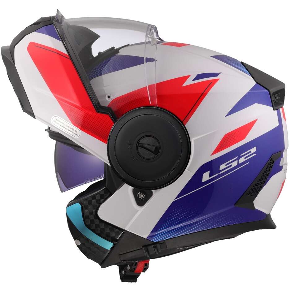 LS2 FF902 Scope II Motorbike Modular Helmet White Blue Red