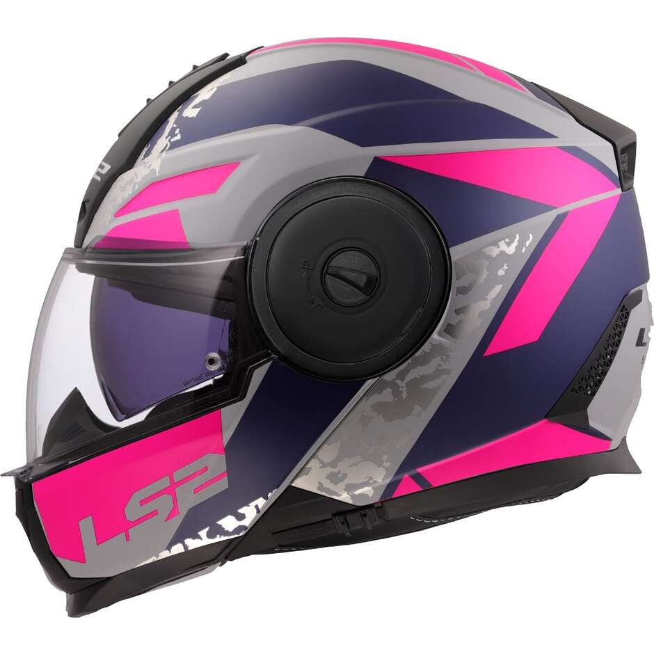 LS2 FF902 Scope II Modular Motorcycle Helmet Oxyd Grey Blue Purpal maximomoto.uk!