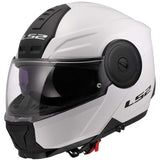 LS2 FF902 Scope II Modular Motorcycle Helmet Solid Gloss White maximomoto.uk!