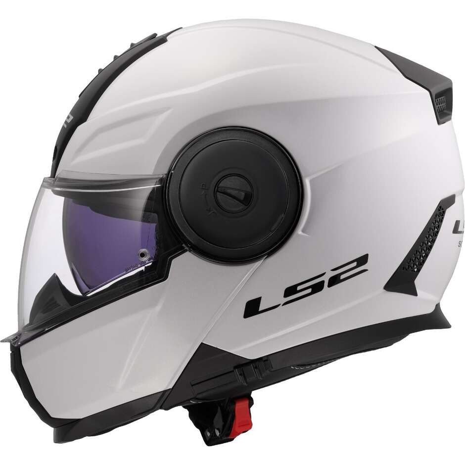 LS2 FF902 Scope II Modular Motorcycle Helmet Solid Gloss White 
