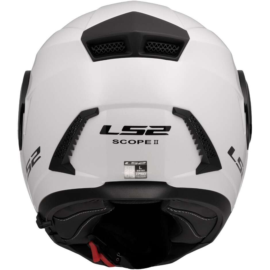 LS2 FF902 Scope II Modular Motorcycle Helmet Solid Gloss White 