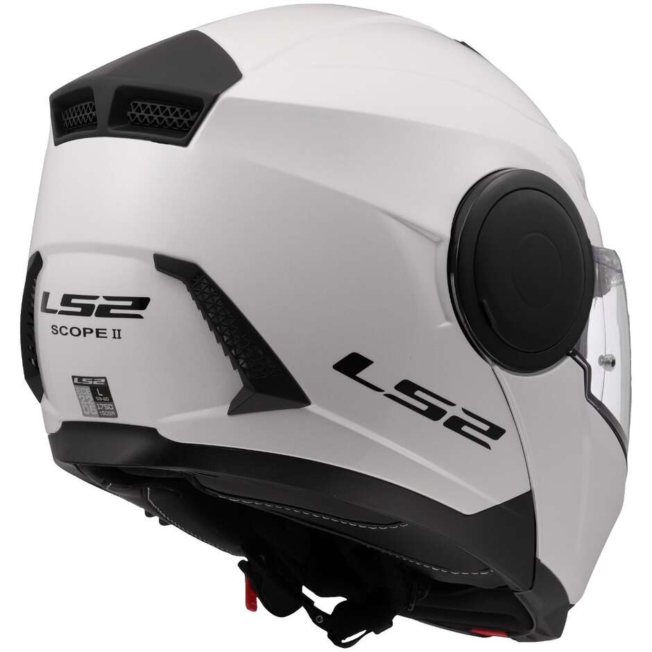 LS2 FF902 Scope II Modular Motorcycle Helmet Solid Gloss White 