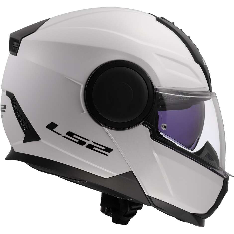 LS2 FF902 Scope II Modular Motorcycle Helmet Solid Gloss White 