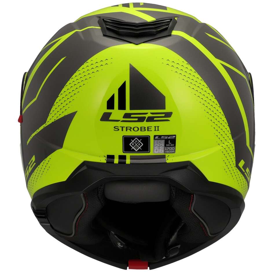 LS2 FF908 STROBE II CODE MOTORCYCLE MODULAR HELMET HI-VIZ YELLOW/GREY
