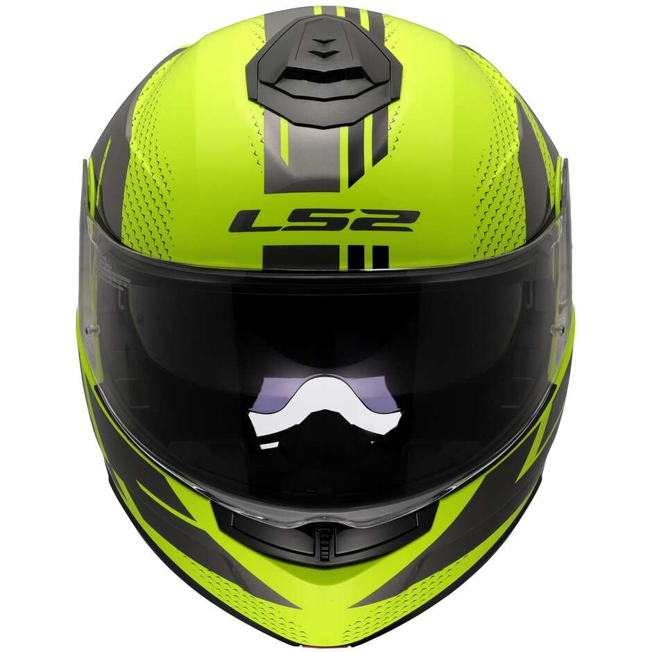 LS2 FF908 STROBE II CODE MOTORCYCLE MODULAR HELMET HI-VIZ YELLOW/GREY