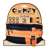 Oxford Comfy 3 Pack Multifunctional Neck & Headwear  Orange  Black