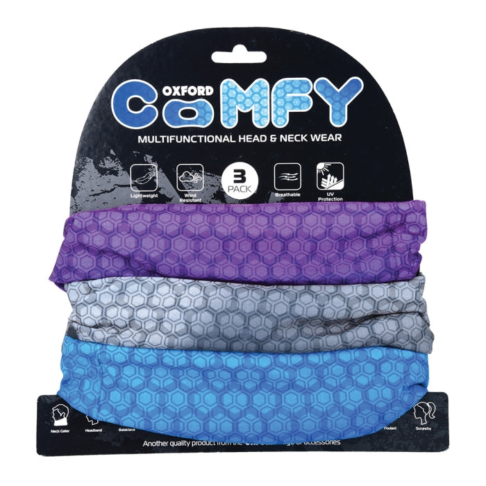 Oxford Comfy 3 Pack Multifunctional Neck & Headwear Prismatic