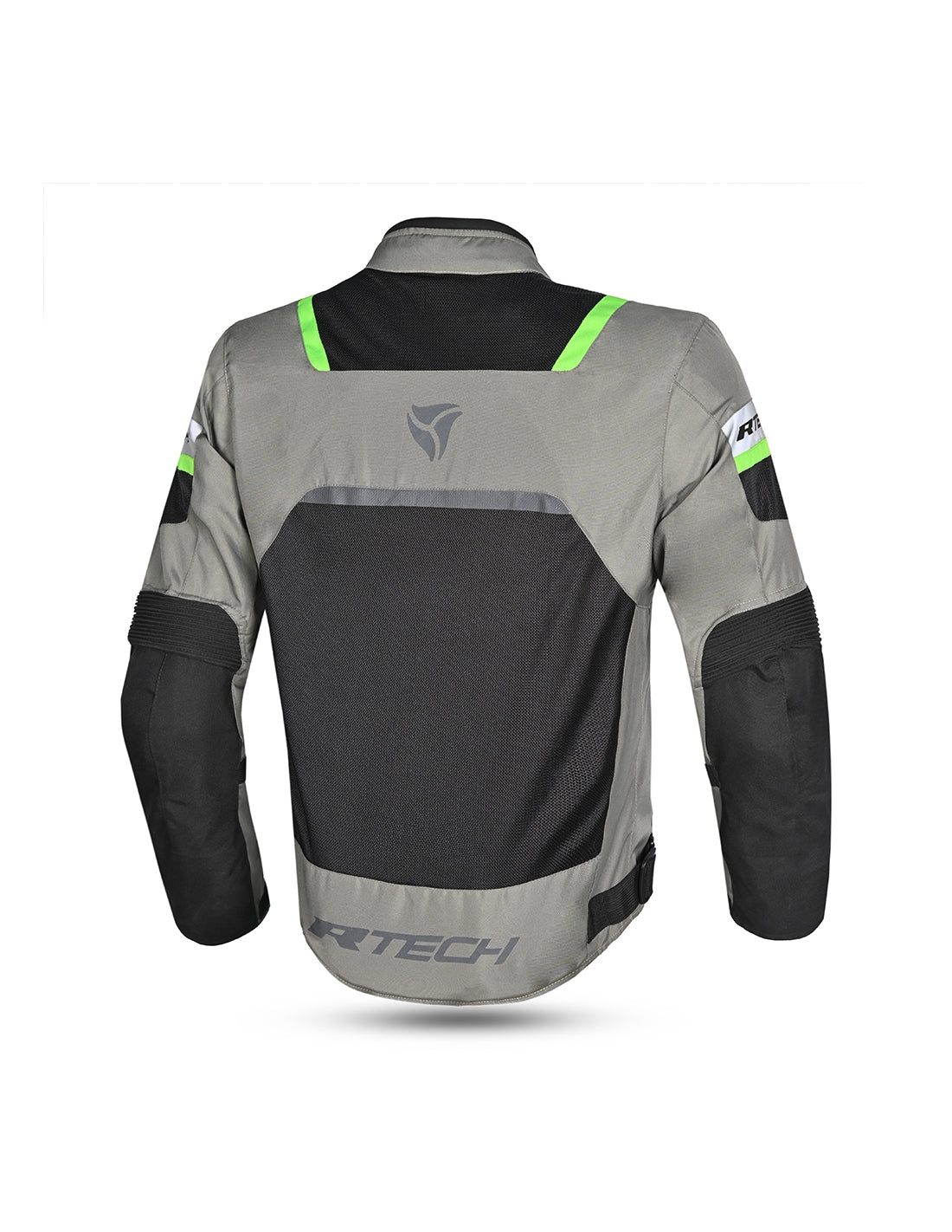 R-TECH - Spiral Mesh Textile Jacket in Cool Gray/Black/Fluorescent Green. 