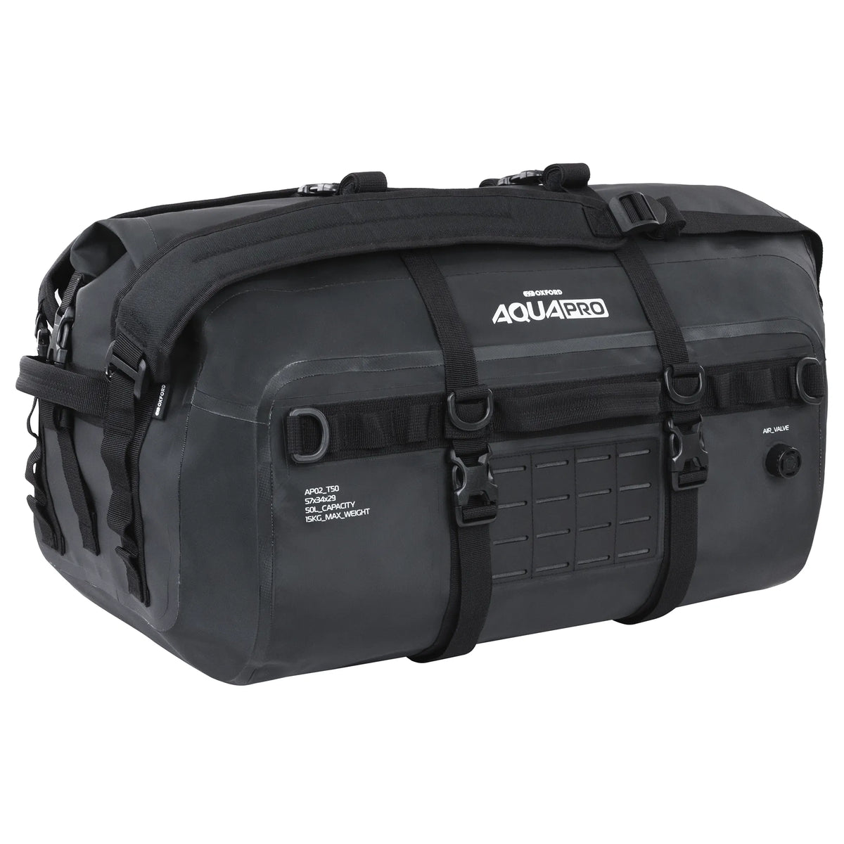 Oxford Aqua Pro T-50 Motorcycle Roll Bag Black 50L