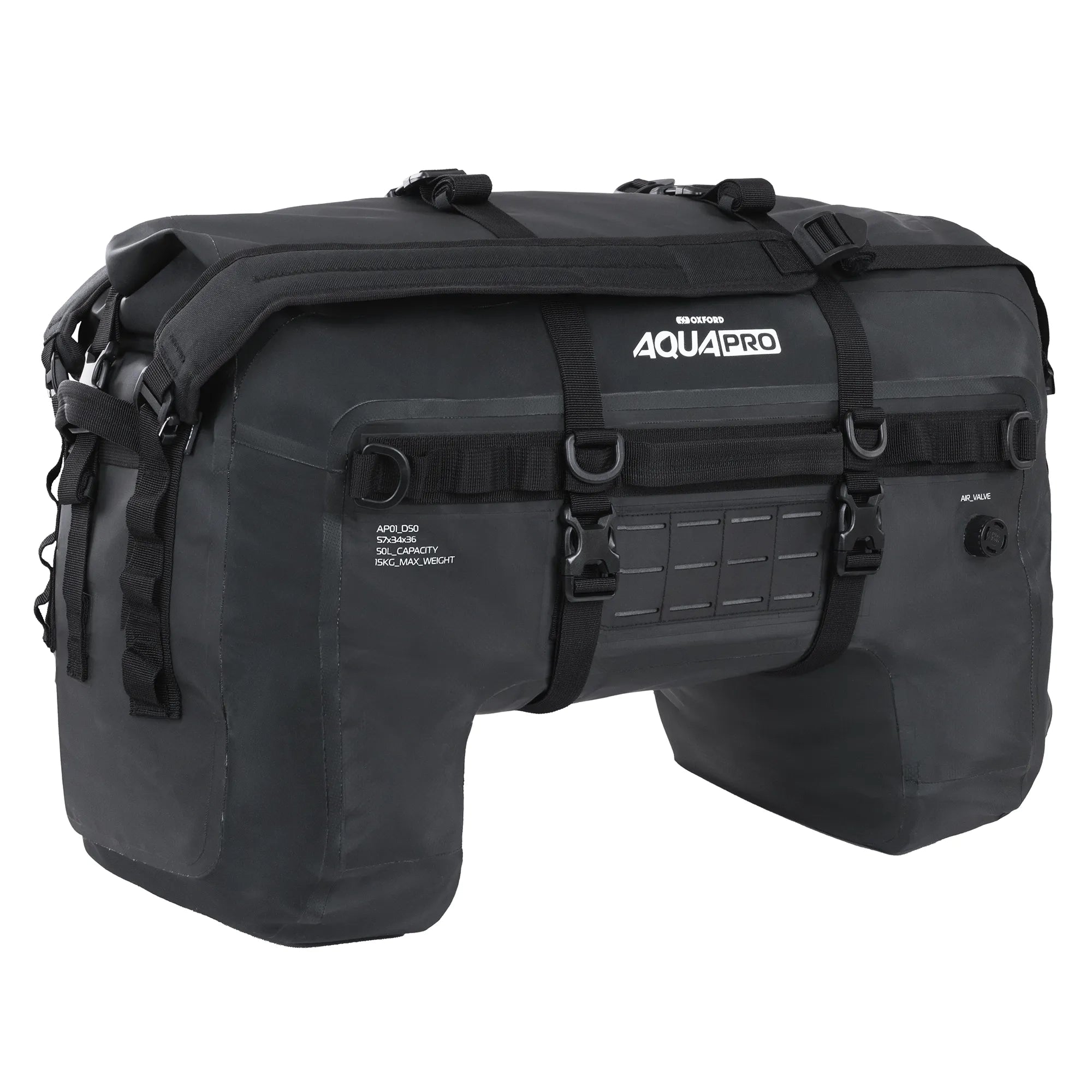  Oxford Aqua Pro D-50 Adventure Motorcycle Duffle Bag Black