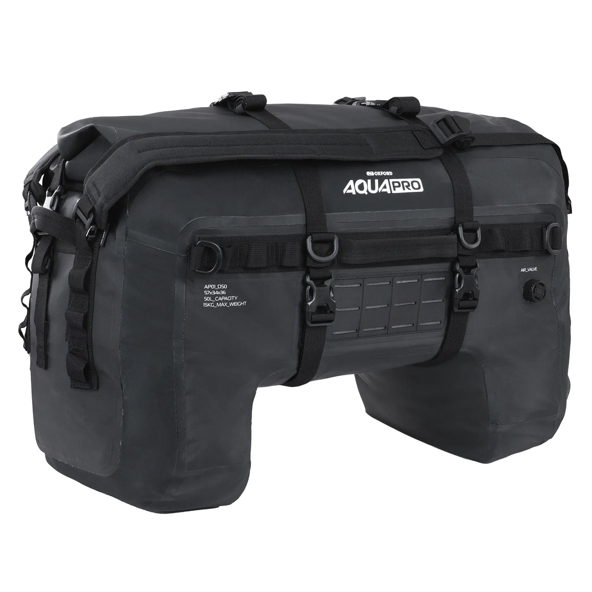  Oxford Aqua Pro D-50 Adventure Motorcycle Duffle Bag Black