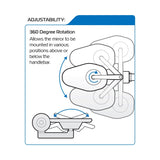 Oxford Shield 360 Bar End Mirror Universal Fit 