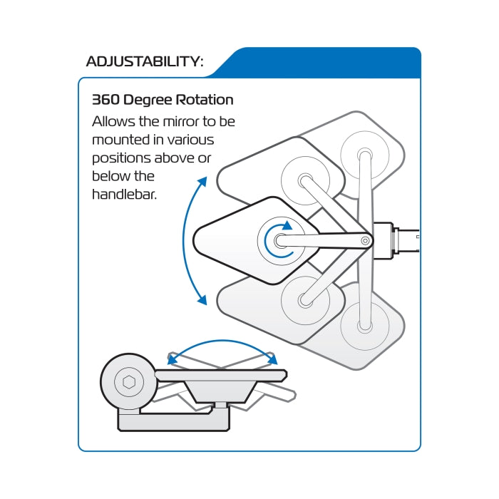 Oxford Arrow 360 Bar End Mirror  with 360° Adjustability 