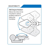Oxford Arrow 360 Bar End Mirror  with 360° Adjustability 