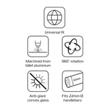 Oxford Arrow 360 Bar End Mirror  with 360° Adjustability 