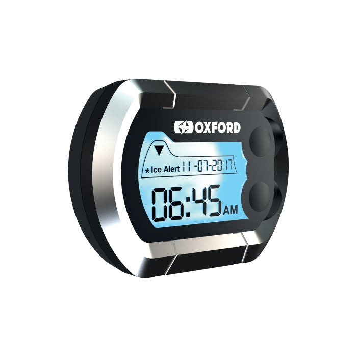 Oxford DigiClock Weather-Resistant Digital Motorcycle Clock with Ice Alert  maximomoto.uk!