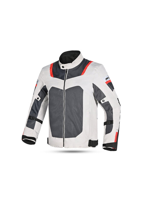 R-TECH - Spiral Mesh Textile Jacket in White/Gray/Red 