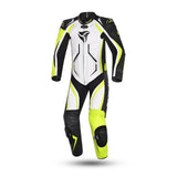 r tech defender gp 1 pc motorbike suit white black fluor yellow