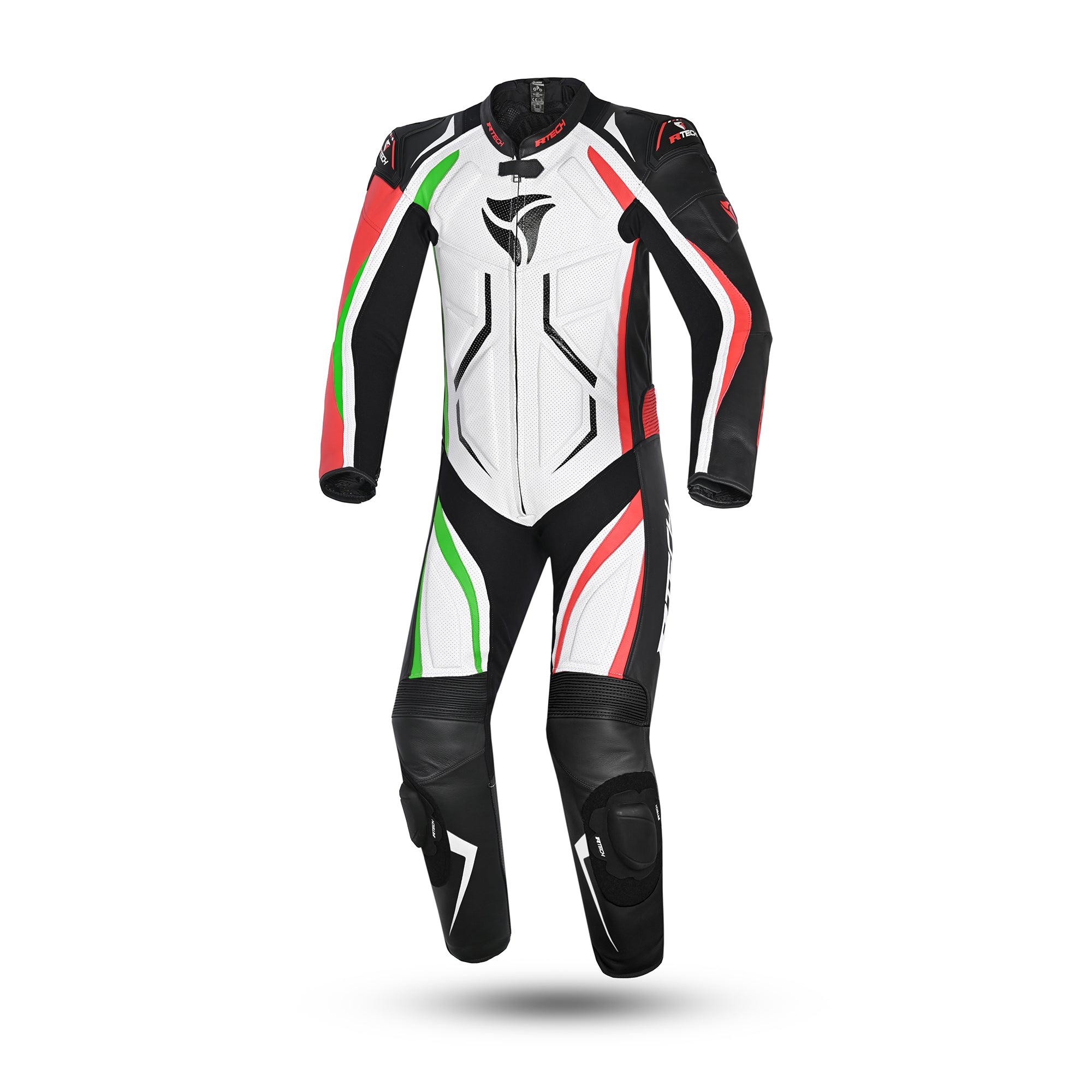 r tech defender gp 1 pc motorcycle suit white black red green