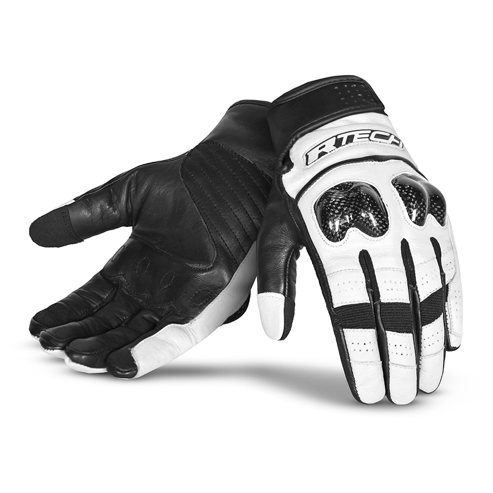r tech falcon motorcycle gloves black white